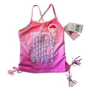 Juicy Couture Girl's Tank Top with Sequins, Criss Cross Straps, Side Ties. XXS.